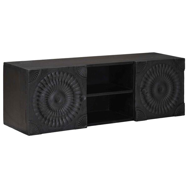 vidaXL TV-Schr&auml;nk mit Regal mit Speicher Schwarz 105 x 30 x 35 cm