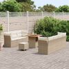 vidaXL Garten-Sofa-Set mit Kissen mit Speicher 10 pcs Beige und Creme