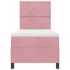 vidaXL LED Boxspringbett mit Matratze Rosa 80 x 200 cm Stoff
