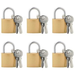 vidaXL U Schloss mit Schl&uuml;sseln 6 pcs Messing Eisen
