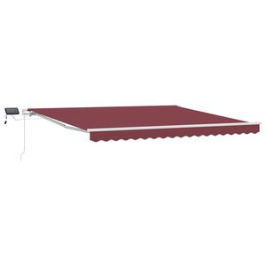 vidaXL Markise Manuell mit LED Weinrot 400x300 cm