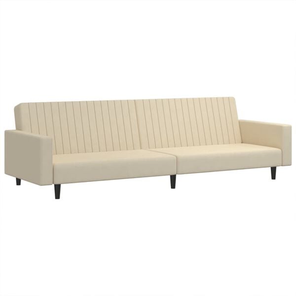 vidaXL Schlafsofa 2-Sitzer Creme Samt