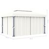 vidaXL Pavillon mit Vorhang 4x3 m Cremeweiß Aluminium