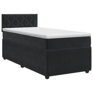 vidaXL Boxspringbett mit Matratze Schwarz 80 x 200 cm Samt