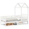 vidaXL Tagesbett mit Dach Wei&szlig; 80x200 cm Massivholz Kiefer