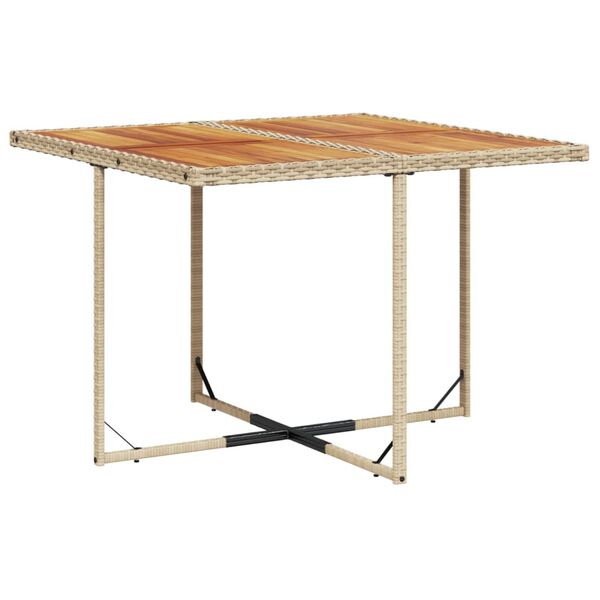 vidaXL 5-tlg. Garten-Essgruppe mit Kissen Beige Poly Rattan