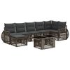 vidaXL Gartensofa-set 8 stk. Grau und Dunkelgrau Poly-Rattan