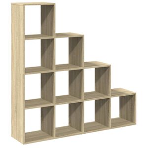 vidaXL Raumteiler-B&uuml;cherregal 4 Stufen Sonoma-Eiche 131,5x29x131,5 cm