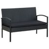 vidaXL 4-tlg. Garten-Lounge-Set mit Auflagen Poly Rattan Schwarz