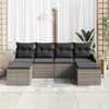 vidaXL Sofa Set mit Kissen 6 pcs Grau Poly Rattan