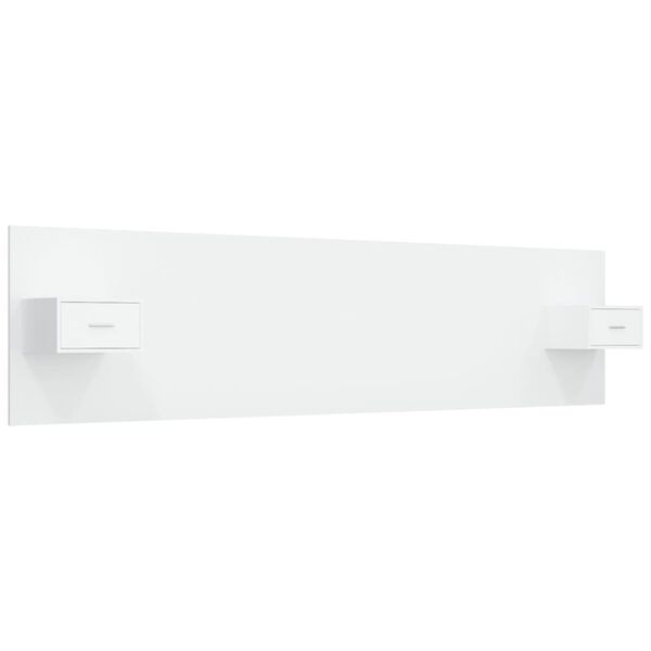 vidaXL Kopfteil mit Nachttischen Weiß Holzwerkstoff