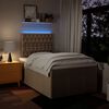 vidaXL Boxspringbett mit Matratze Creme 120x200 cm Stoff