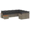 vidaXL 10-tlg. Garten-Sofagarnitur mit Kissen Grau Poly Rattan