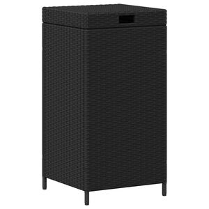 vidaXL Au&szlig;en-M&uuml;lltonne Schwarz 40 x 40 x 80 cm Poly-Rattan