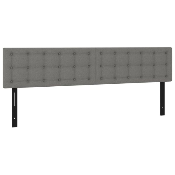 vidaXL Kopfteile 2 Stk. Dunkelgrau 90x5x78/88 cm Stoff