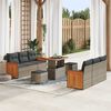 vidaXL Garten-Sofa-Set mit Kissen 9 pcs Grau