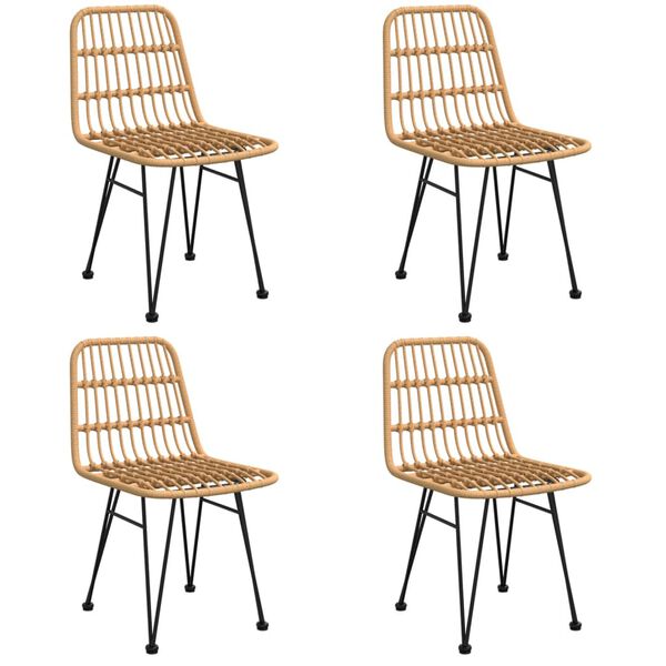 vidaXL 5-tlg. Garten-Essgruppe Poly Rattan