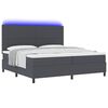 vidaXL LED Boxspringbett Dunkelgrau und Wei&szlig; 200 x 200 cm Cordstoff