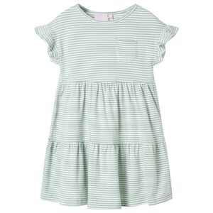 Kinderkleid mit R&uuml;schen&auml;rmeln Minzgr&uuml;n 128