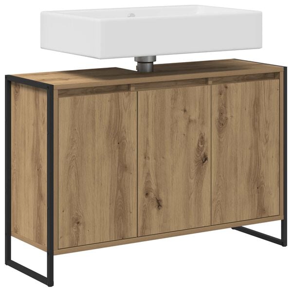 vidaXL Badezimmerschrank mit T&uuml;r Kunsthandwerk Eiche 90 x 30 x 60 cm