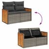 vidaXL Gartensofa-set mit Kissen 13 pcs Grau Poly-Rattan