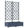 vidaXL Garten-Pflanzgef&auml;&szlig; 2 pcs Grau 80 x 40 x 125,5 cm Kunststoff