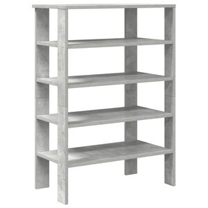 vidaXL Schuhregal Betongrau 61x32x87,5 cm Holzwerkstoff