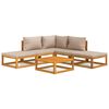 vidaXL 6-tlg. Garten-Lounge-Set mit Taupe Kissen Massivholz