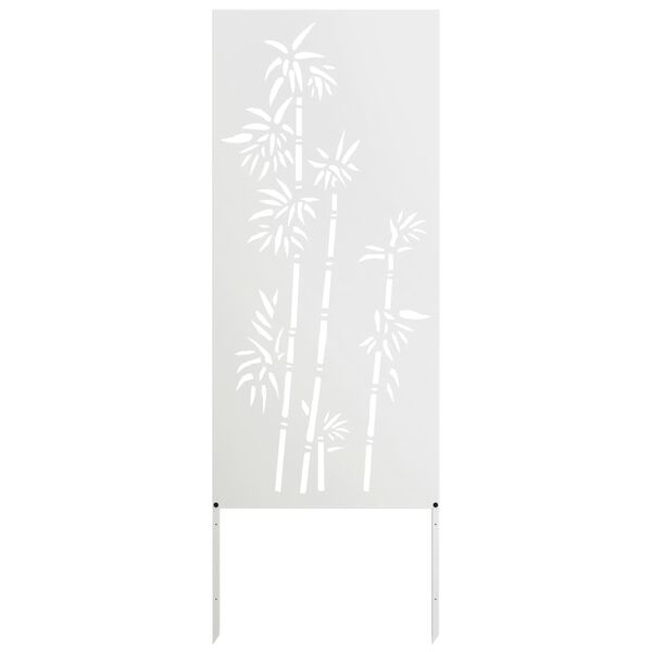 vidaXL Garten Sichtschutz-Leinwand Floral Weiß 50 x 140 cm