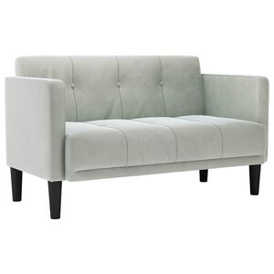 vidaXL Zweisitzer-Sofa Hellgrau 111 cm Samt