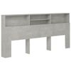 vidaXL Kopfteil mit Ablagen Betongrau 220x19x103,5 cm