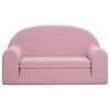 vidaXL Kinder-Schlafsofa 2-Sitzer Rosa Weicher Plüsch