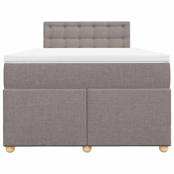 vidaXL Boxspringbett mit Matratze Taupe 120x190 cm Stoff