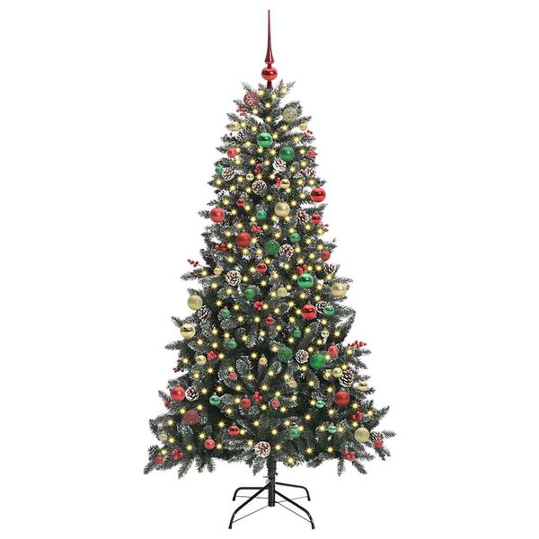 vidaXL K&uuml;nstlicher Weihnachtsbaum Gr&uuml;n 180 cm PVC, Plastik und Stahl