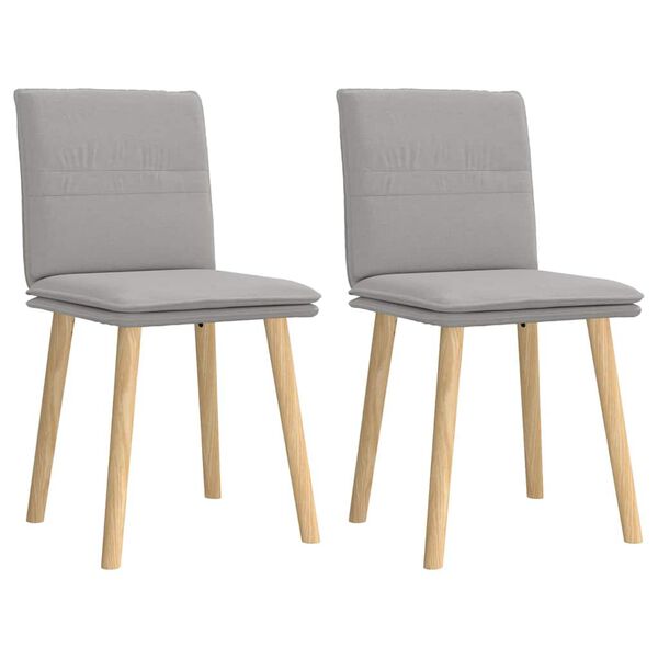 vidaXL Esszimmerst&uuml;hle 2 Stk. Wolkengrau Stoff
