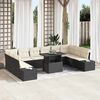 vidaXL Garten-Sofa-Set mit Speicher 11 pcs Schwarz Poly Rattan