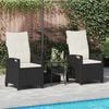 vidaXL Gartenstuhl 2 pcs Schwarz und Creme 56 x 60 x 112 cm