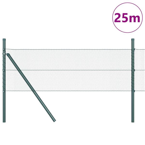 vidaXL Zaunpfosten Grau 25 x 0,5 m (13 mm Maschen) Stahl