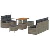 vidaXL Garten-Sofa-Set mit Kissen mit Speicher mit Kissen 8 pcs Grau