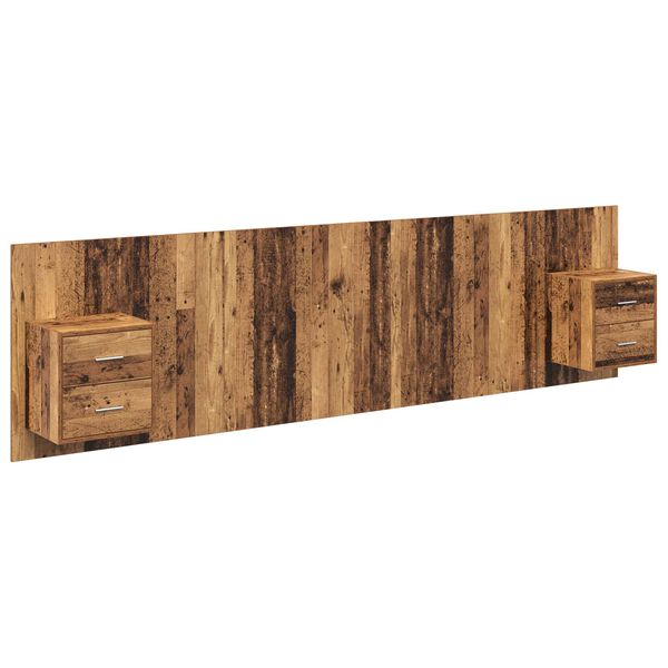 vidaXL Kopfteil mit Schrank mit Schubladen 3 pcs Altholz Holzwerkstoff