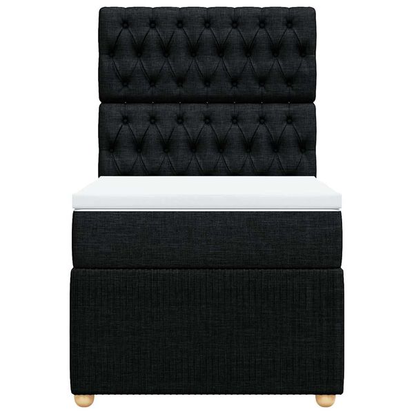 vidaXL Boxspringbett mit Matratze Schwarz 90x190 cm Stoff