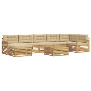 vidaXL Outdoor-Sofagarnitur 8 stk. Wei&szlig; und Beige