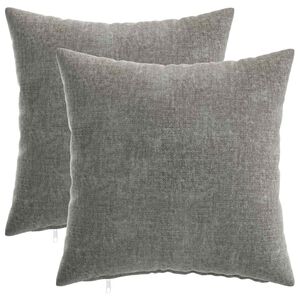 vidaXL Kissenbezug 2 pcs HEERLEN Dunkelgrau 35 x 35 cm Chenille-Stoff