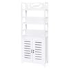 vidaXL Badezimmerschrank Albuquerque Holz Wei&szlig; 46x24x117,5 cm
