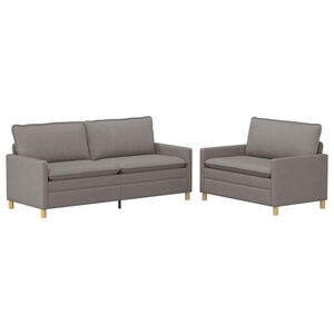 vidaXL Sofa Set 2 stk. Taupe Stoff