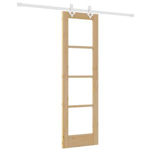 vidaXL Schiebet&uuml;r 61 x 198,5 cm Massivholz Kiefer und Glas Natur