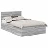 vidaXL Bettrahmen Graues Sonoma 135 x 190 cm Holzwerkstoff