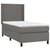 vidaXL Boxspringbett mit Matratze & LED Grau 80x200 cm Kunstleder
