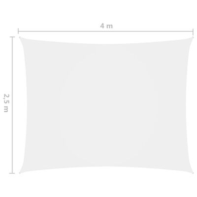vidaXL Sonnensegel Oxford-Gewebe Rechteckig 2,5x4 m Weiß