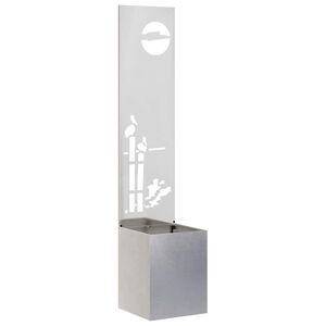 vidaXL Garten Sichtschutz-Leinwand Silber 32 x 140 cm Edelstahl